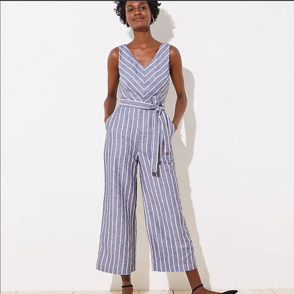 NWT Loft striped sleeveless jumpsuit